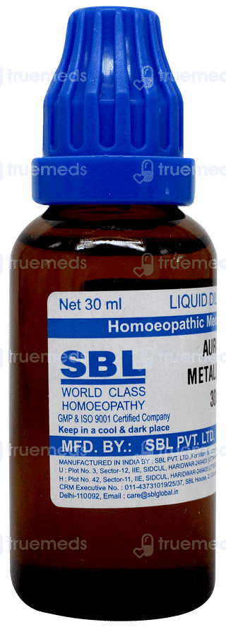Sbl Aurum Metallicum 30c Dilution 30ml