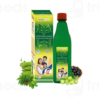 Herbal Canada Pure Neem Karela Jamun Sugar Free Swaras 500ml