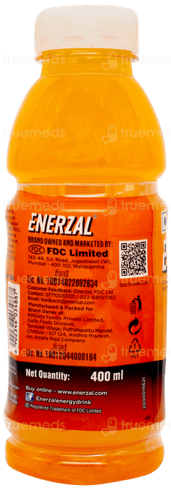 Enerzal Orange Flavour Electrolyte Drink 400ml