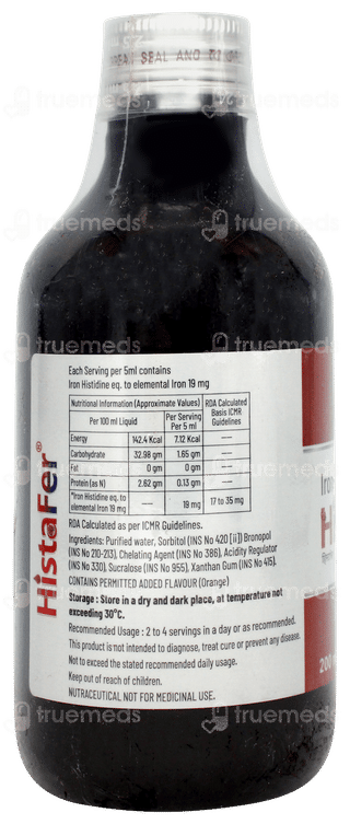 Histafer Orange Flavour Liquid 200ml