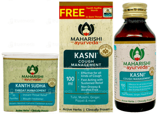 Maharishi Ayurveda Kasni 100Ml With Kanth Sudha Pastille 30 Free