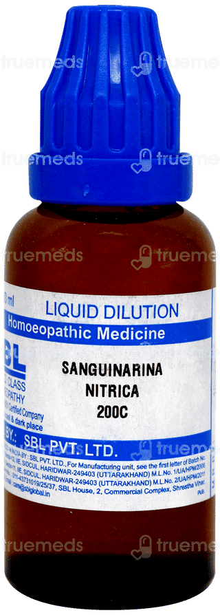 Sbl Sanguinarina Nitrica 200c Dilution 30ml