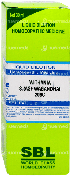 Sbl Withania S Ashwagandha 200c Dilution 30ml