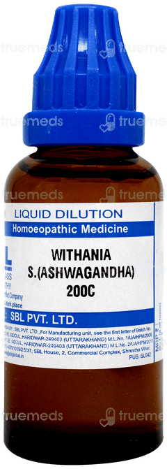 Sbl Withania S Ashwagandha 200c Dilution 30ml