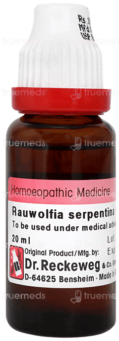 Dr Reckeweg Rauwolfia Serpentina Q Mother Tincture 20ml