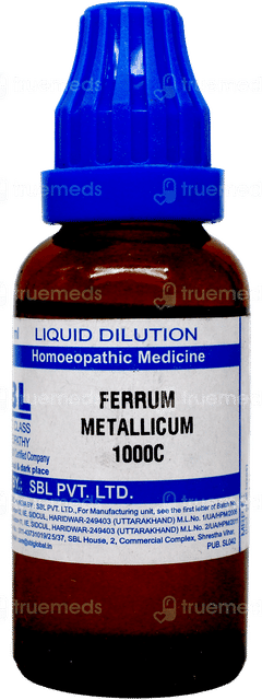 Sbl Ferrum Metallicum 1000c Dilution 30ml