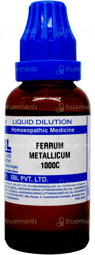 Sbl Ferrum Metallicum 1000c Dilution 30ml