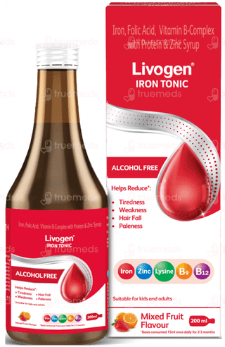 Livogen Alcohol Free Mixed Fruit Flavour Iron Tonic 200Ml
