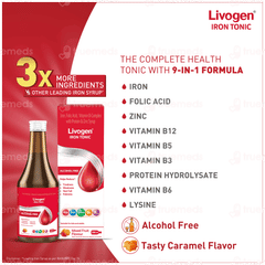 Livogen Alcohol Free Mixed Fruit Flavour Iron Tonic 200Ml