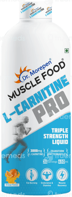 Dr Morepen Muscle Food L Carnitine Pro Orange Flavour Liquid 450ml
