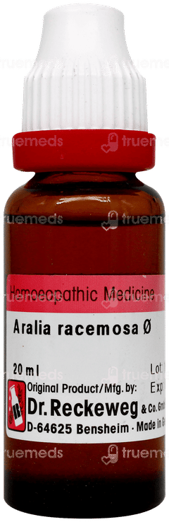 Dr Reckeweg Aralia Racemosa Q Mother Tincture 20Ml Dr Reckeweg Aralia Racemosa Q Mother Tincture 20Ml