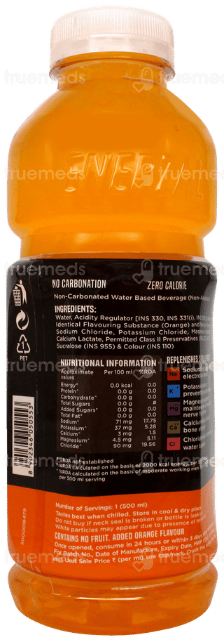 Enerzal Zero Orange Flavour Rehydration Drink 500ml