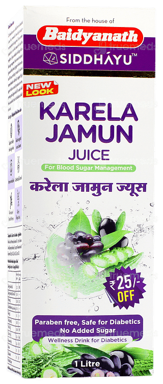 Baidyanath Karela Jamun No Added Sugar Juice 1litre