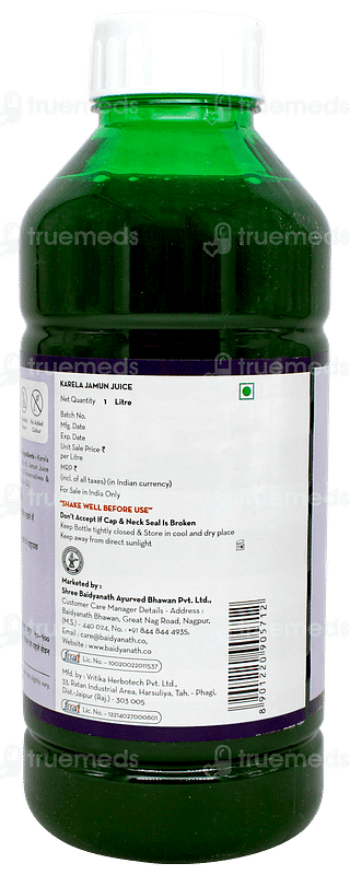 Baidyanath Karela Jamun No Added Sugar Juice 1litre