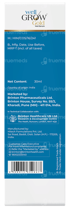 Brinton Well Grow Gold Hair Serum 30ml