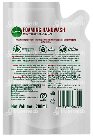 Dettol Foaming Strawberry Fragrance Refill Handwash 200ml