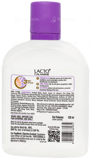 Lacto Calamine Kaolin Clay Face Lotion 120ml