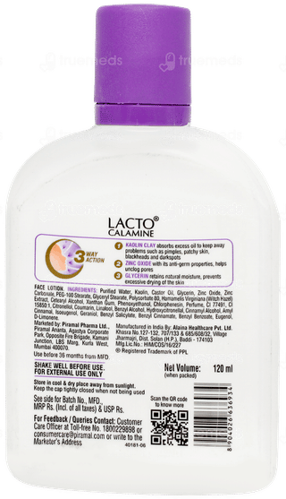 Lacto Calamine Kaolin Clay Face Lotion 120ml