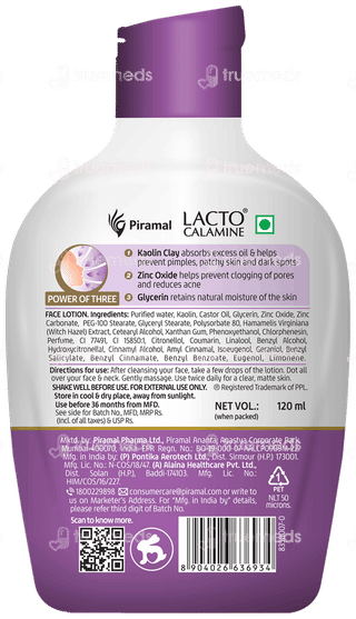 Lacto Calamine Oil Balance For Oily Skin Lotion 120Ml