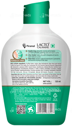 Lacto Calamine Oil Balance With Aloe Vera Lotion 120ml