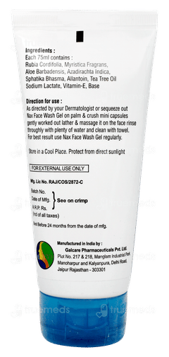 Nax Face Wash Gel 75ml Nax Face Wash Gel 75ml