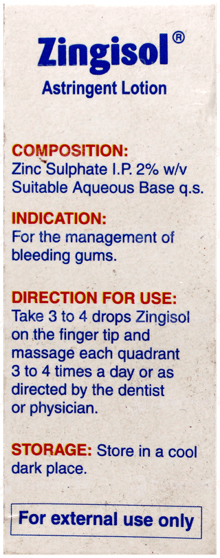 Zingisol New Astringent Lotion 15Ml