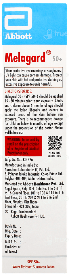 Melagard 50+ Sunscreen Lotion 60ml
