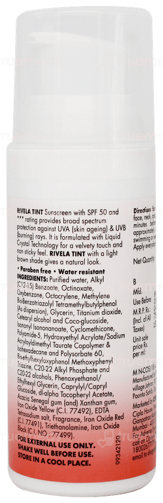 Rivela Tint Spf 50 Sunscreen Lotion 50ml