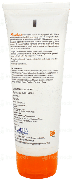 Skinshine Spf 30 Sunscreen Lotion 100ml