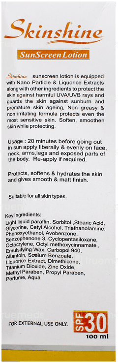 Skinshine Spf 30 Sunscreen Lotion 100Ml