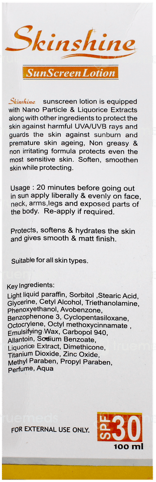 Skinshine Spf 30 Sunscreen Lotion 100Ml