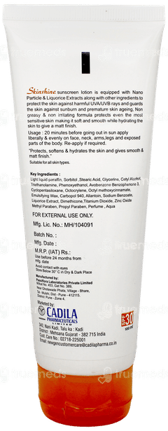 Skinshine Spf 30 Sunscreen Lotion 100Ml