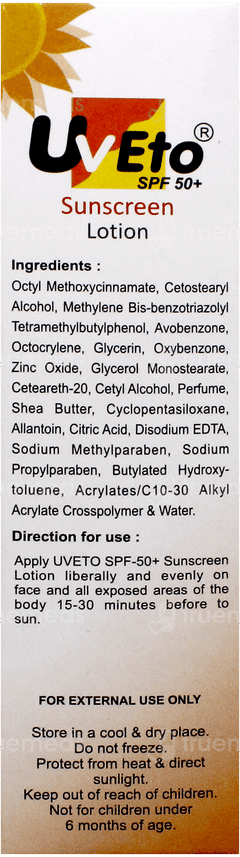 Uveto Spf 50+ Sunscreen Lotion 60Ml