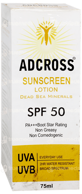 Adcross Spf 50 Pa+++ Sunscreen Lotion 75Ml