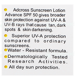 Adcross Spf 50 Pa+++ Sunscreen Lotion 75Ml