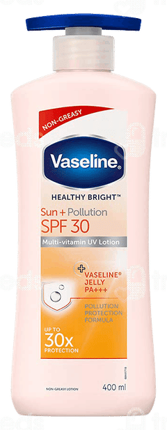 Vaseline Healthy Bright Sun+ Pollution Spf 30 Multi Vitamin Uv Lotion 400Ml Vaseline Healthy Bright Sun+ Pollution Spf 30 Multi Vitamin Uv Lotion 400Ml