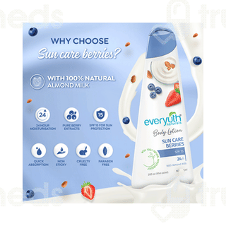 Everyuth Naturals Sun Care Berries Spf 15 Body Lotion 200 Ml
