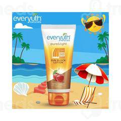 Everyuth Naturals Pure And Light Sun Block Spf 50 Lotion 50 Gm