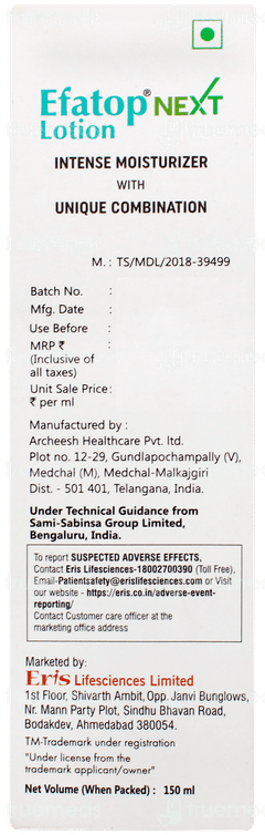 Efatop Next Intense Moisturizer Lotion 150ml
