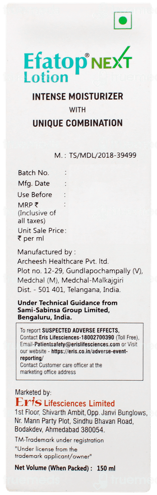 Efatop Next Intense Moisturizer Lotion 150ml