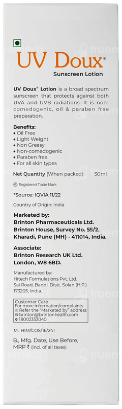 Brinton Uv Doux Spf 30 Pa+++ Sunscreen Lotion 50ml