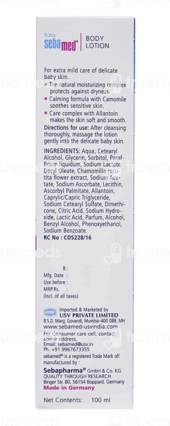 Sebamed Baby With Camomile  Body Lotion 100ml