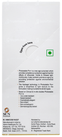 Photostable Pro+ Spf 80+ Pa++++ Hydragel Sunscreen 50gm