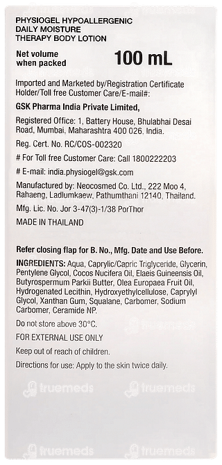 Physiogel Hypoallergenic Daily Moisture Therapy Body Lotion 100ml