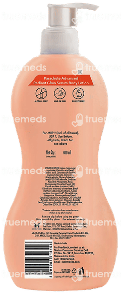 Parachute Advansed Radiant Glow Serum Body Lotion 400 ML