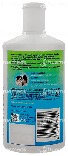 Odomos Naturals Mosquito Repellent Lotion 120ml