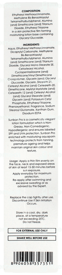 Sunban Pro Spf 30+ Pa+++ Lotion 60ml