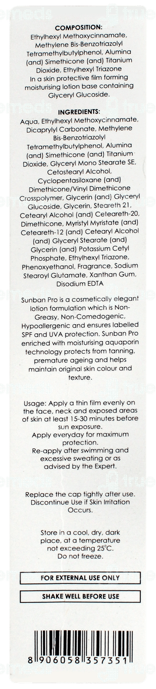 Sunban Pro Spf 30+ Pa+++ Lotion 60ml