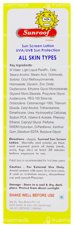 Sunroof Spf 50 Sun Screen Lotion 60ml