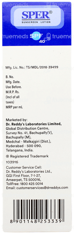 Sper Spf 40 Sunscreen Lotion 100ml